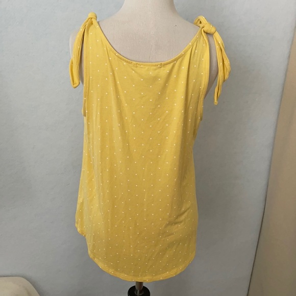 Peace & Pearls Polka Dot Faux Tie Shoulder Tank - Picture 5 of 9